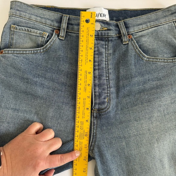 Du/er High Rise Straight Leg Performance Jeans Women's 29x27 Blue Button Fly - Picture 8 of 10